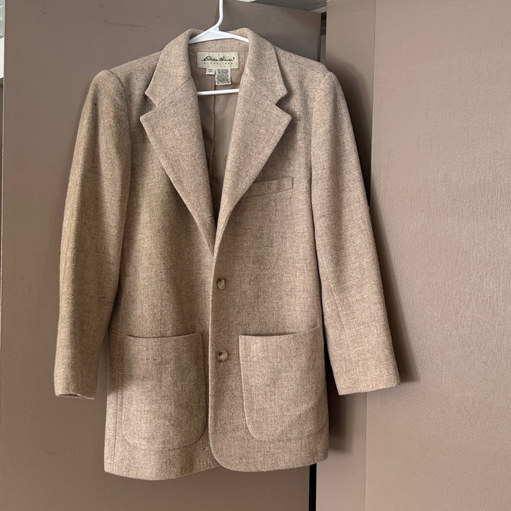 Eddie Bauer Beige Wool Blazer S Oversized